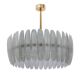 Modern Brass and Murano Glass Chandelier, Mid-Century Style, Italy