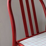 Set of 4 modernist red metal chairs