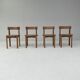 4 Italian wooden dining chairs with rattan seating