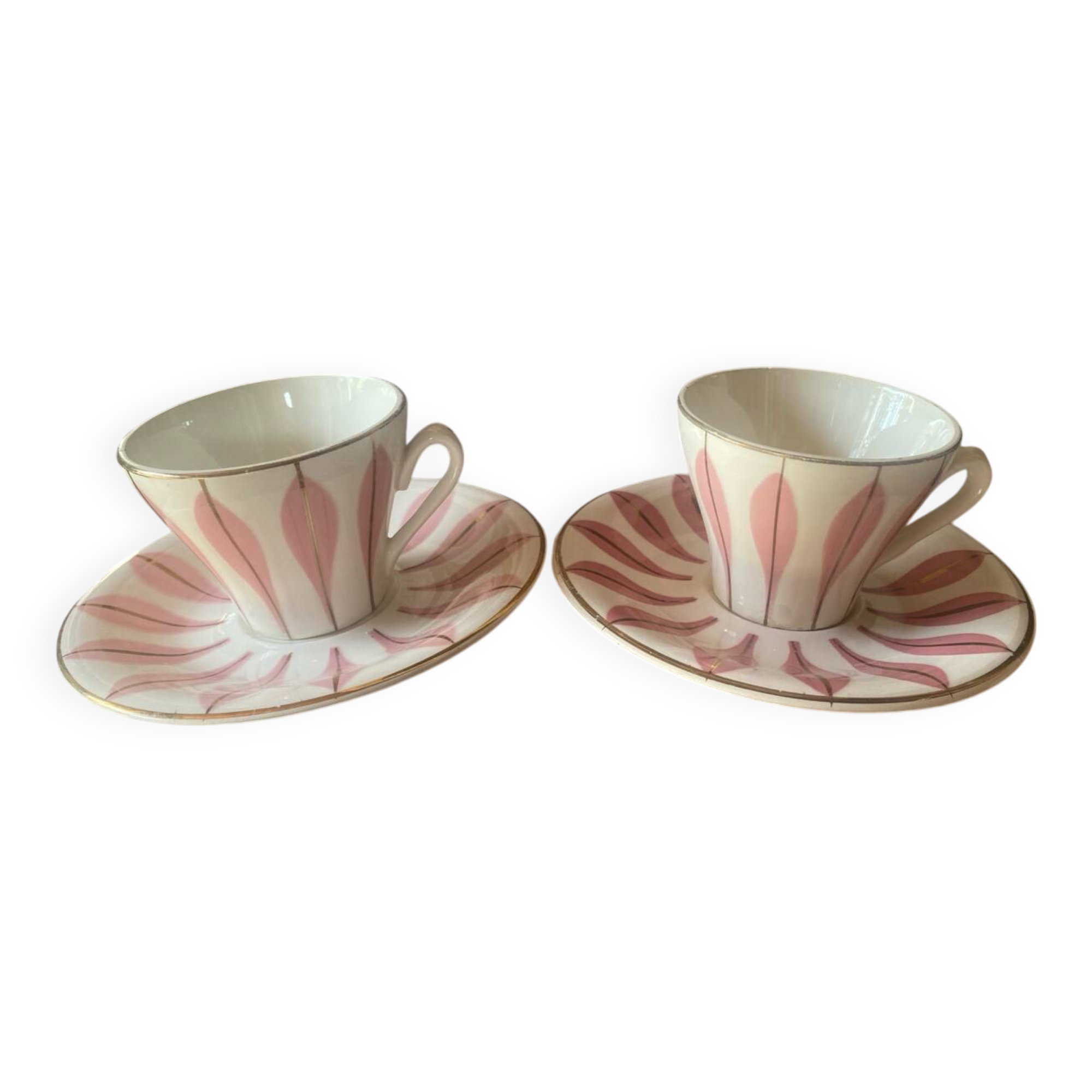 Set of 2 vintage Digoin coffee cups