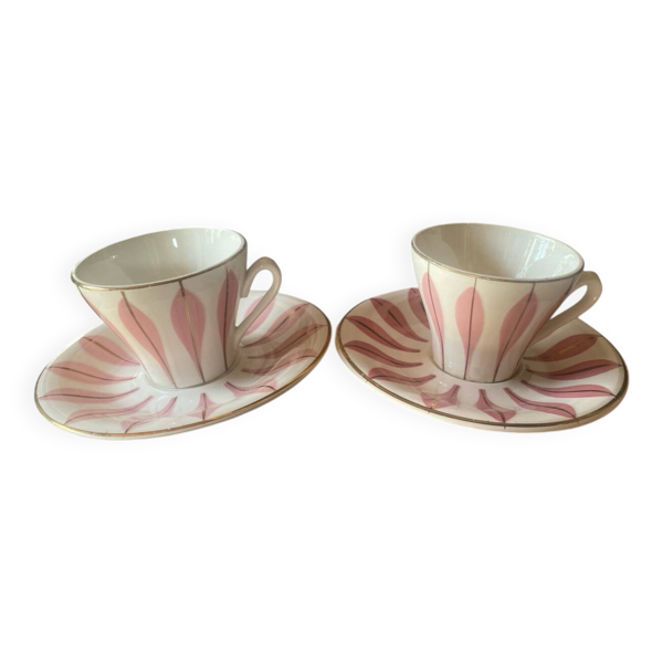 Lot de 2 tasses à café Digoin vintage