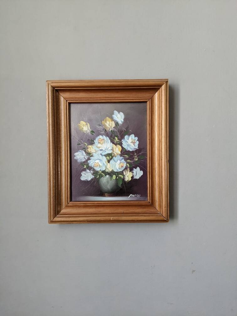 Acrylic painting on canvas still life old bohemian countryside