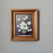 Tableau acrylique sur toile nature morte ancienne campagne bohème