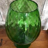 Ancien vase sur pied empoli verre vert vintage