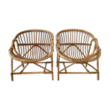 Pair of rattan armchairs