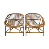 Paire de fauteuils en rotin