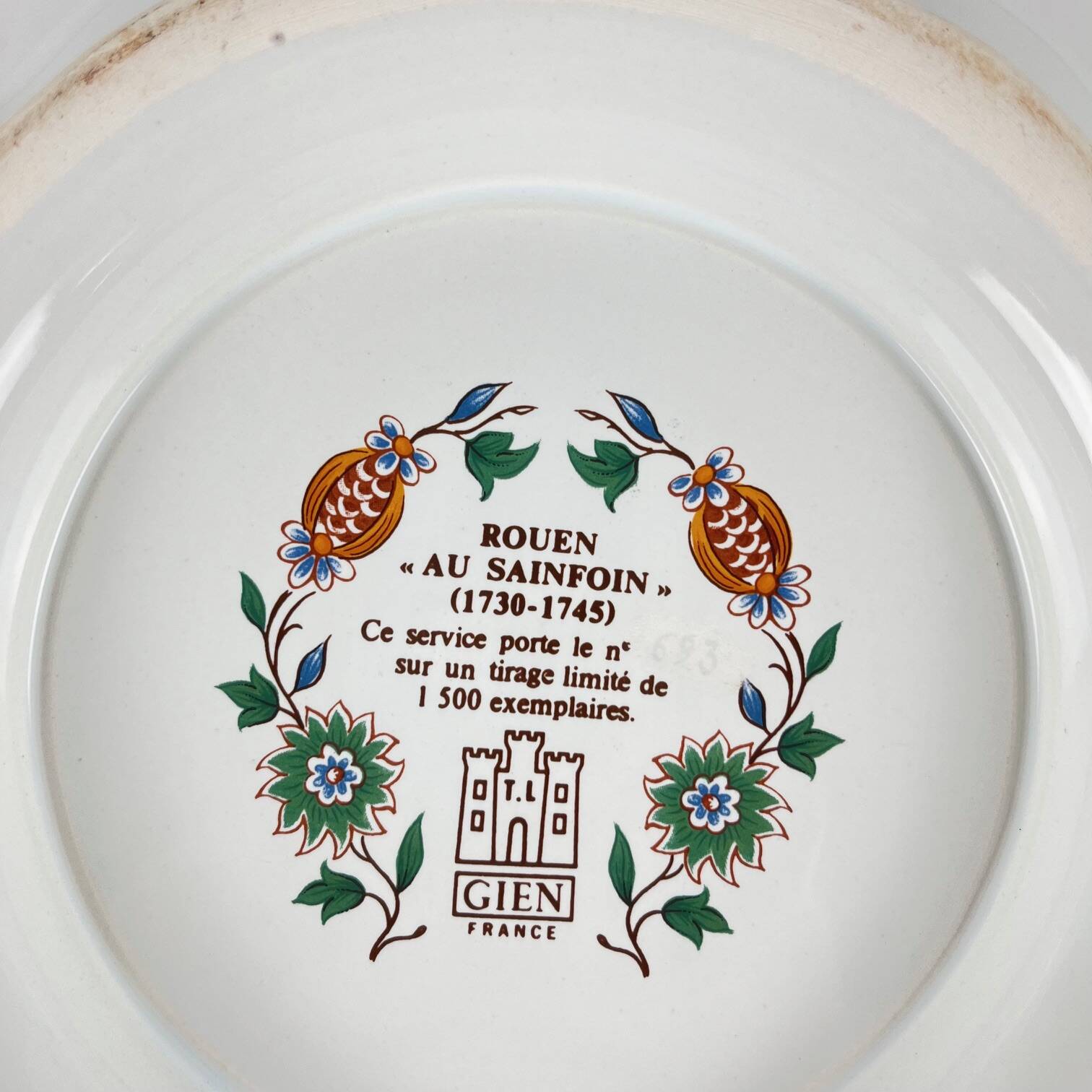 Gien soup tureen model Rouen Sainfoin, 1990, limited edition 693/1500