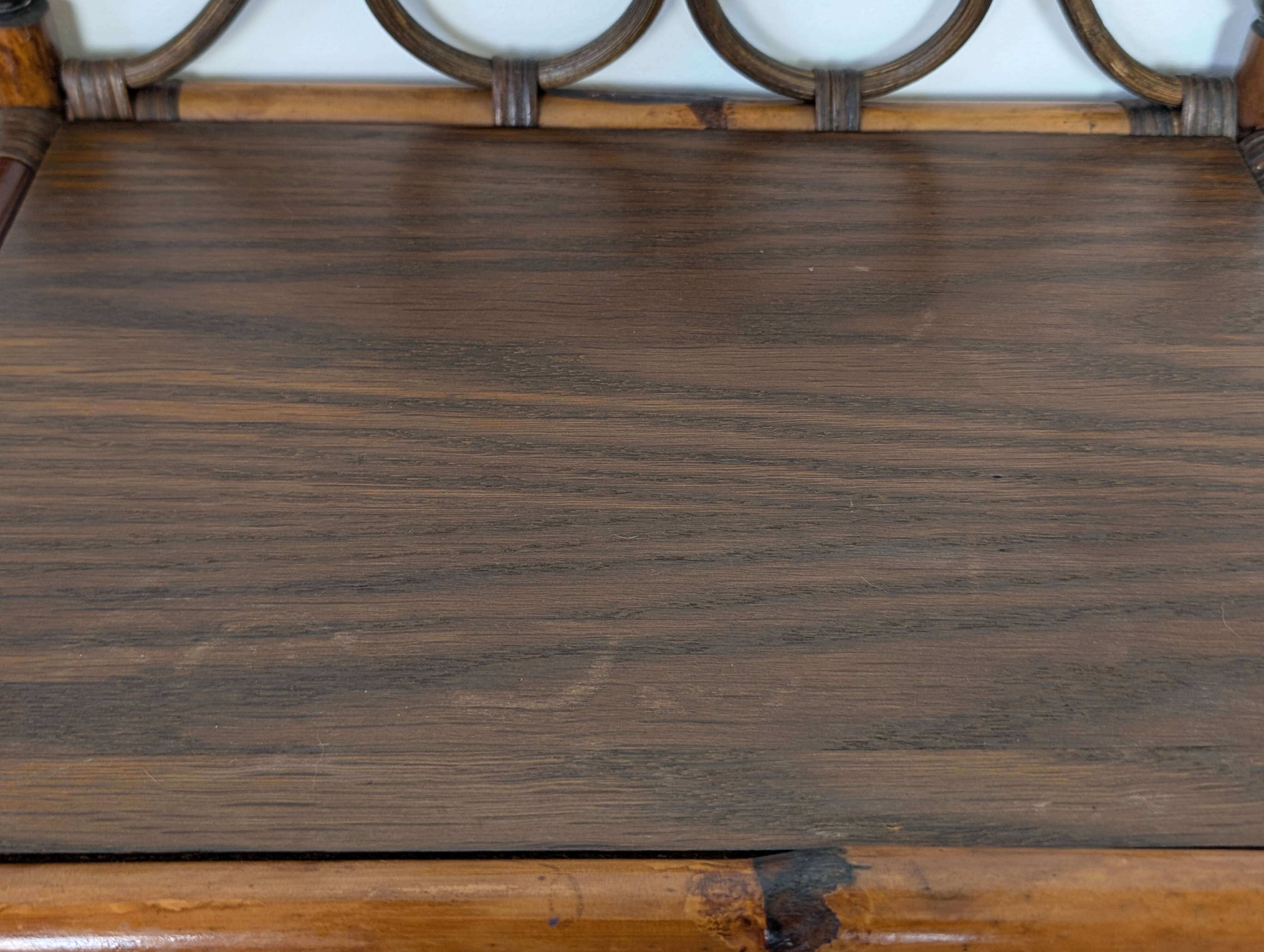 Pair of rattan bedside tables