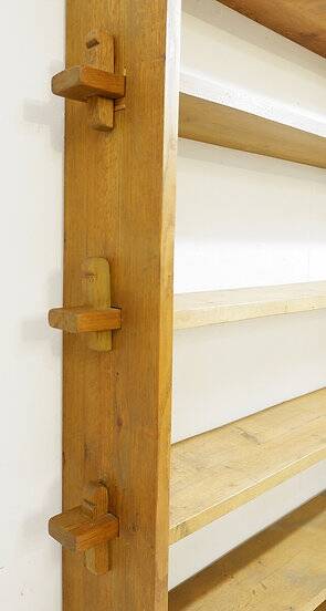 Brutalist shelf in solid wood - 1950s
