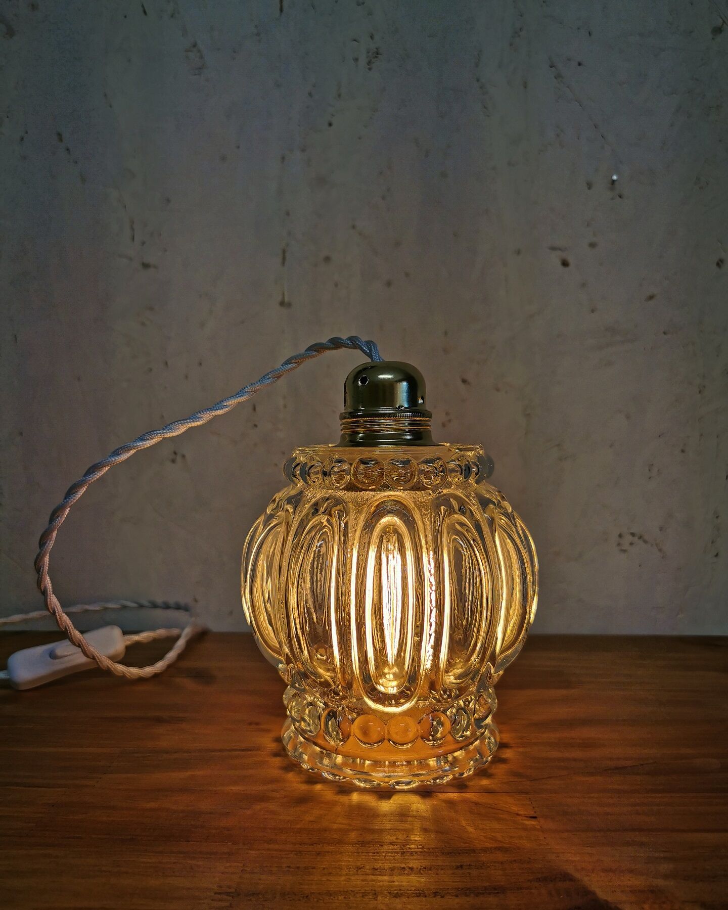 Vintage glass globe suspension walker