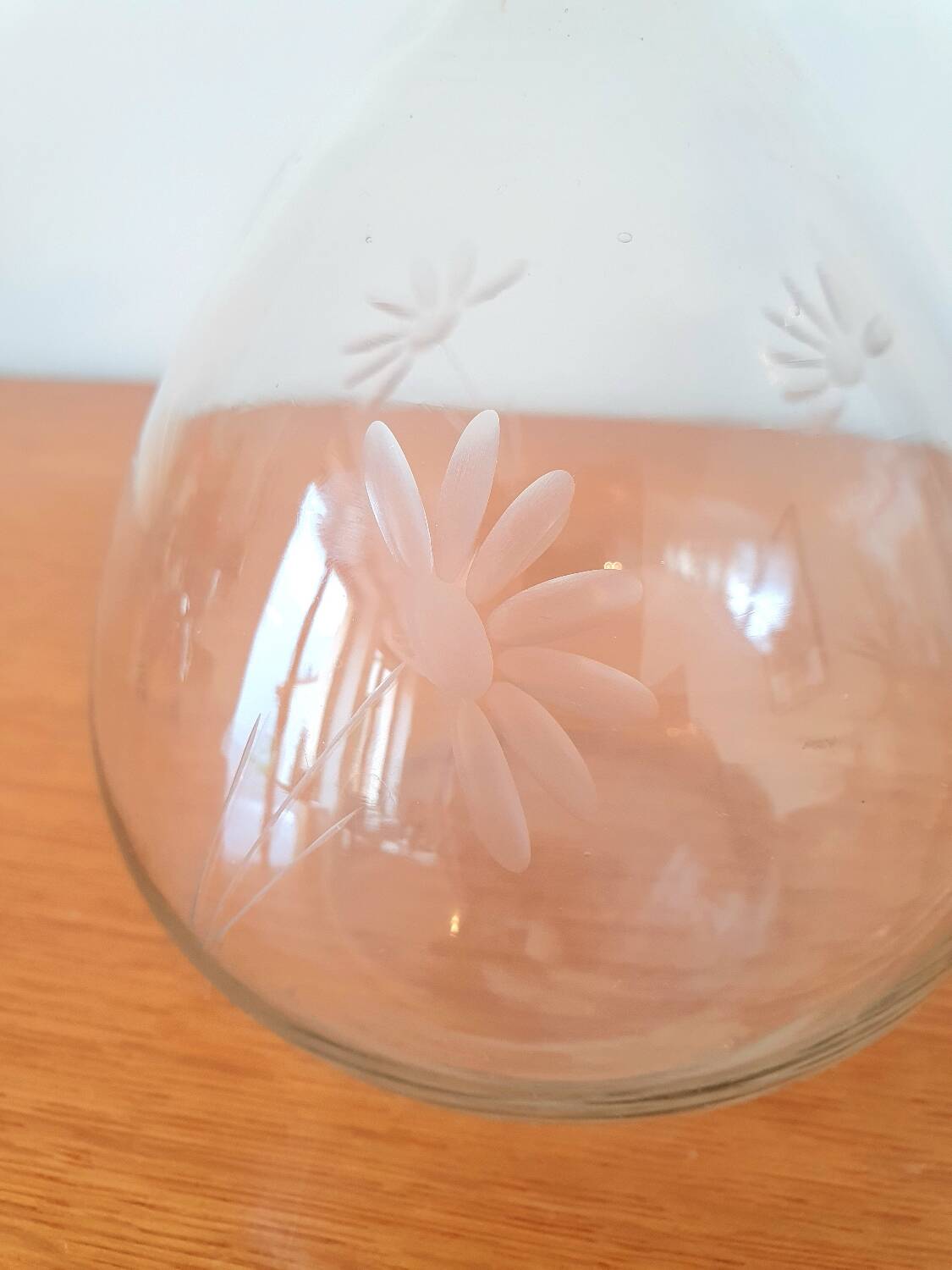 Vintage etched glass carafe