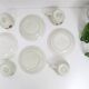 Set of 4 cups and saucers, Sarreguemines, Chardon model, vintage French