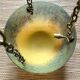 Art Nouveau glass paste suspension by Degué.