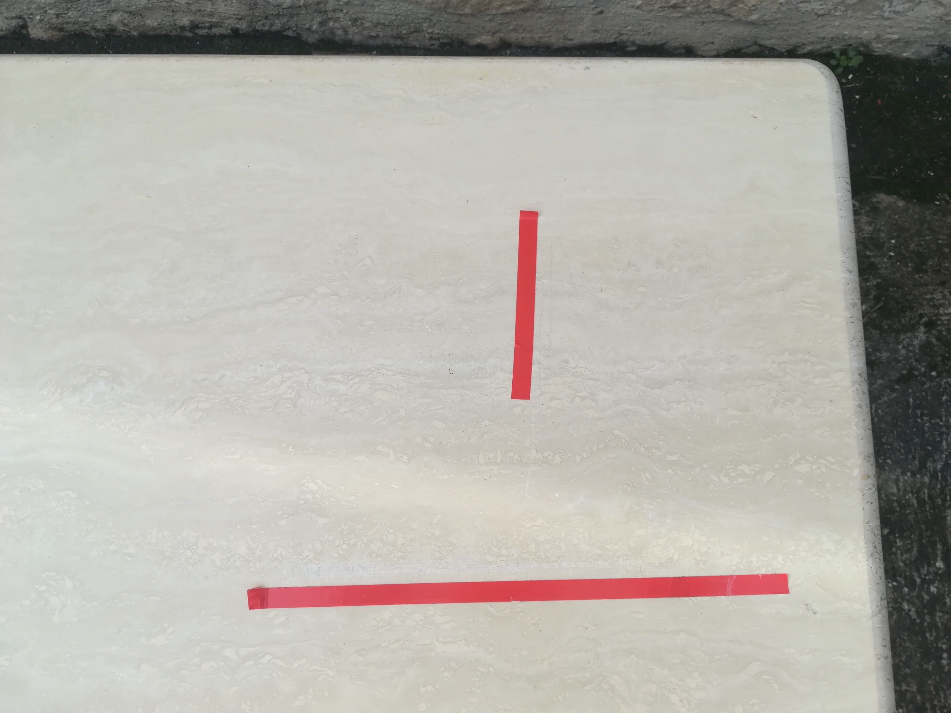 Travertine coffee table