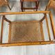 Vintage rattan & glass coffee table – 86 cm – authentic charm