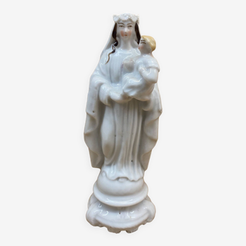 Vierge a l'enfant en porcelaine