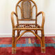 Vintage rattan and bamboo armchair from the 1970s.