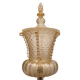Magpie lamp, Murano crystal and gold powder, Barovier & Toso, 50's