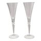 Pair of Vintage Transparent Crystal Flutes attributed to Baccarat