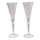Pair of Vintage Transparent Crystal Flutes attributed to Baccarat