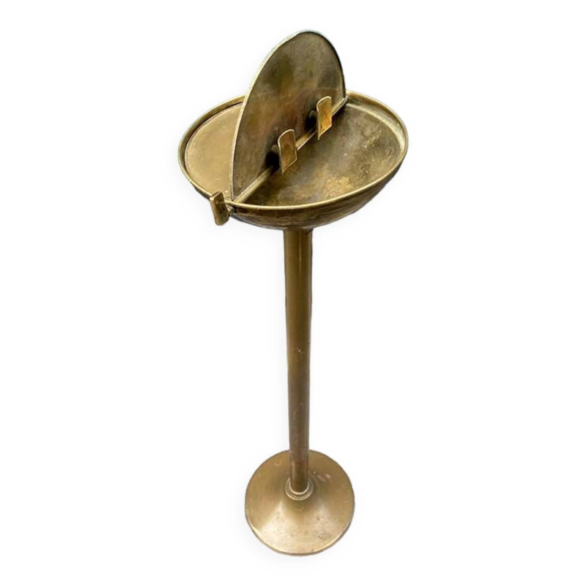 Brass pedestal ashtray, 1950