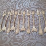 Christofle Marly, 10 silver metal oyster forks