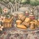 6 Gien cheese plates, Les Saveurs by Marie-Pierre Boitard