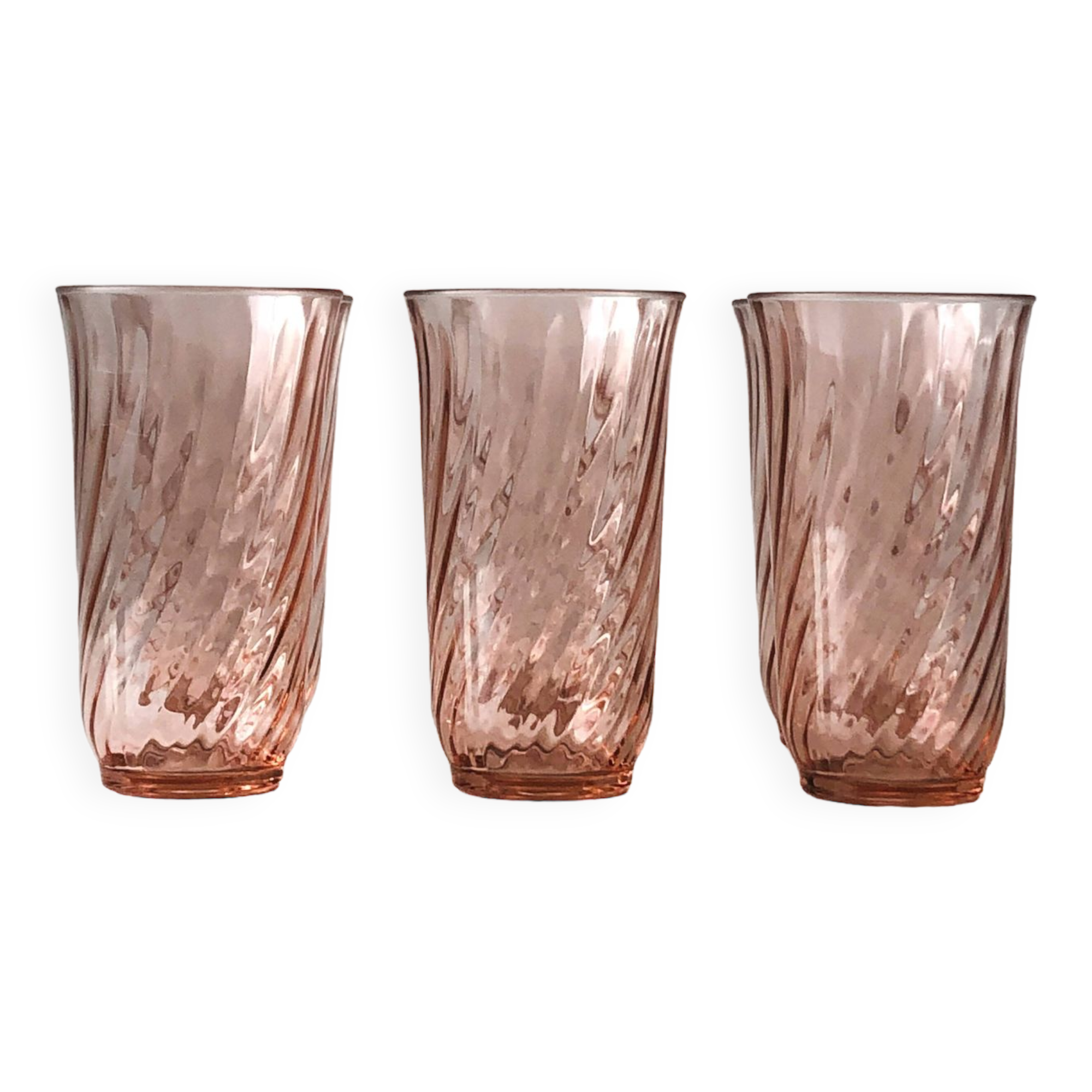 Set of 6 water glasses - lemonade rosaline luminarc arcoroc twisted