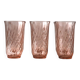 Set of 6 water glasses - lemonade rosaline luminarc arcoroc twisted
