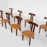 Ensemble de 8 chaises T, style scandinave, années 1960