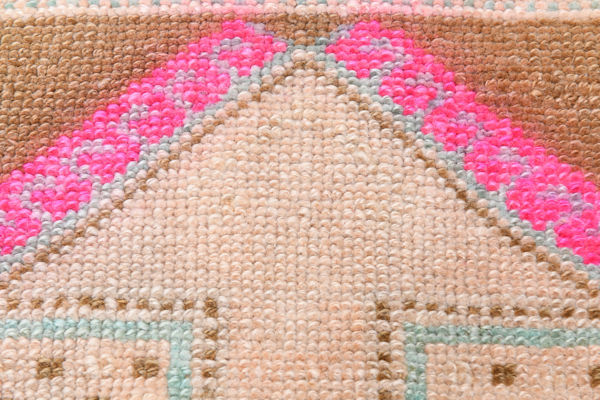 Handmade Wool İn Vintage Door Mat Rug