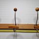Wall coat rack "bistrot" in metal and wood 1900, 4 hooks