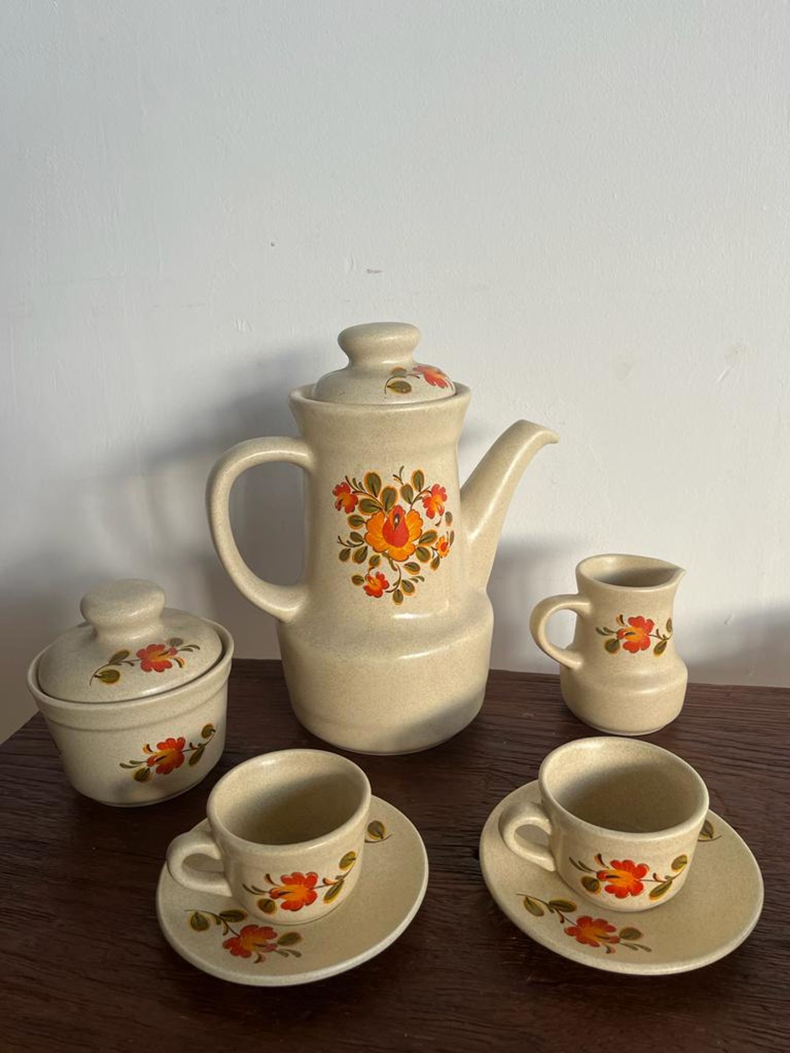 Vintage coffee service, Bergen model of the Faïences de Saint Amand