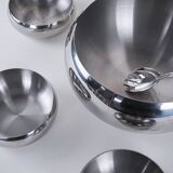 Set of stainless steel bowls, Italian design, 1980s, made in Italy