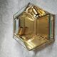 Hexagonal brass and bevelled glass ceiling light