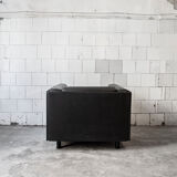 Pair of leather and leather armchairs by Zanotta Italia Anni '80