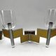 Mid-Century Modern set of eight brass and chrome sconces by Sciolari. Italy 1970s