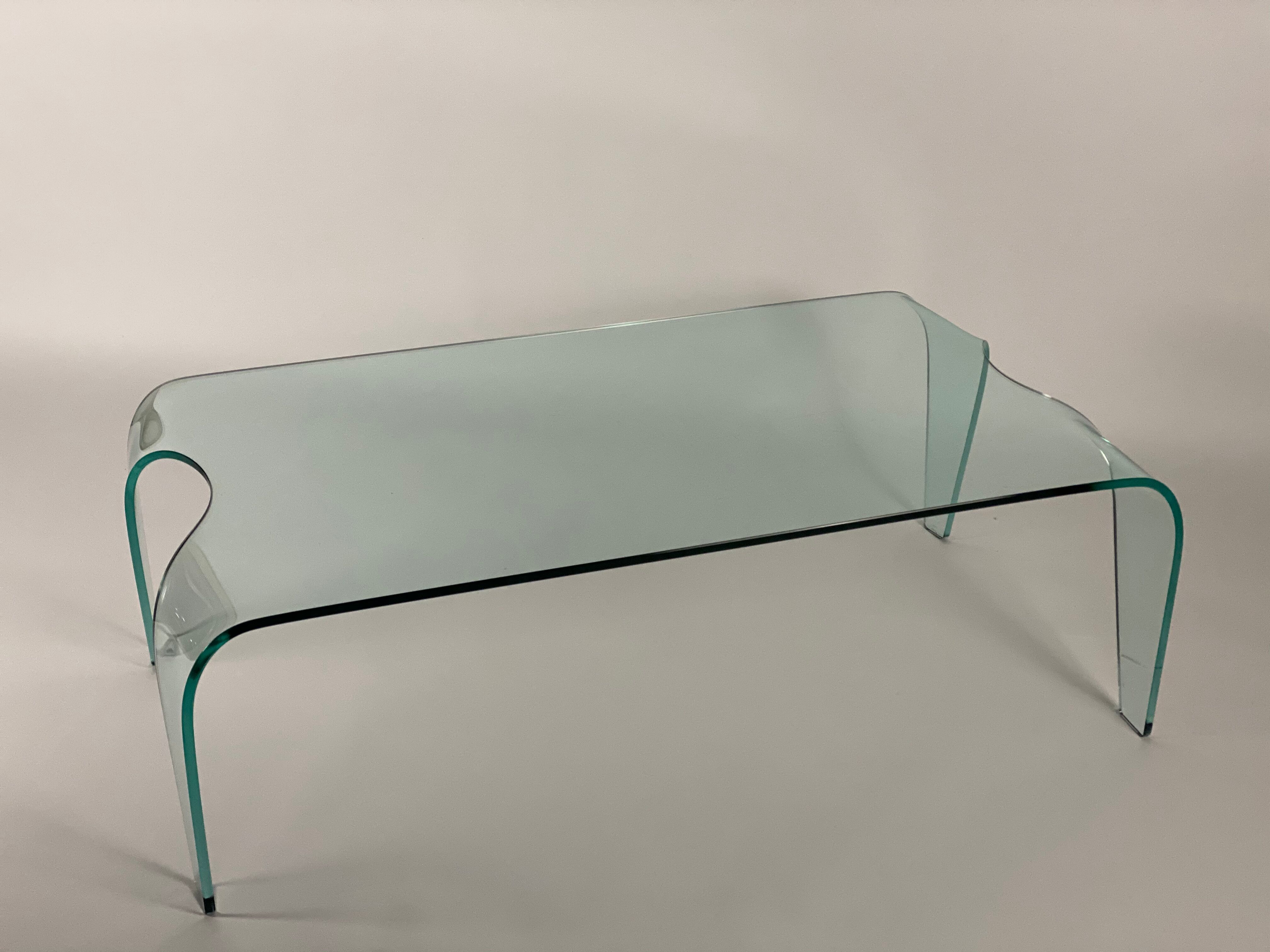 Glass coffee table around 1980