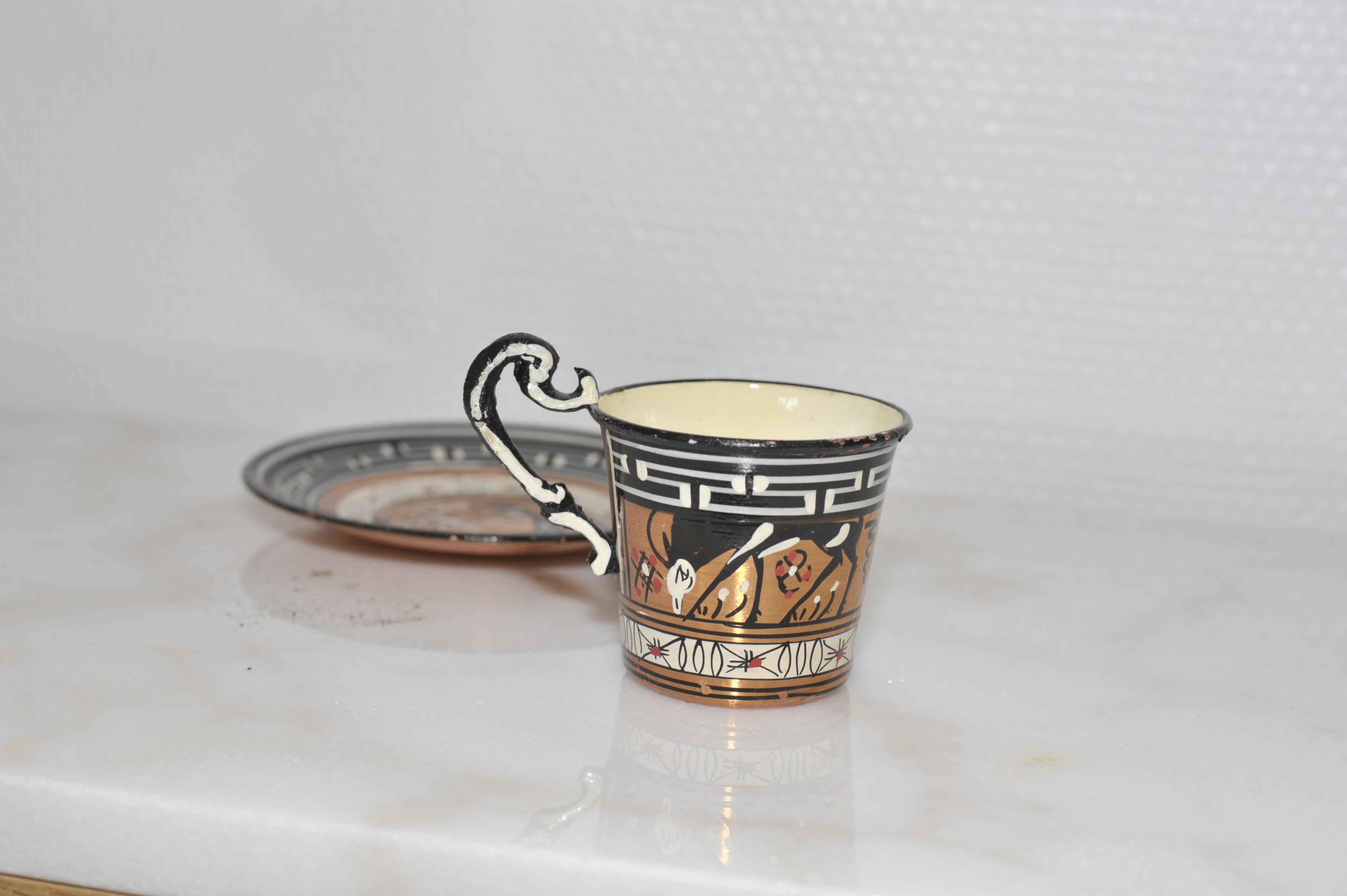 2 Greek espresso cups