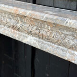 Louis XVI style fireplace in grey Ardennes marble, circa 1900.