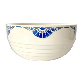 SALADIER VINTAGE ART DECO BLEU ET ECRU THOUARS CADONVILLER - RETRO - VINTAGE