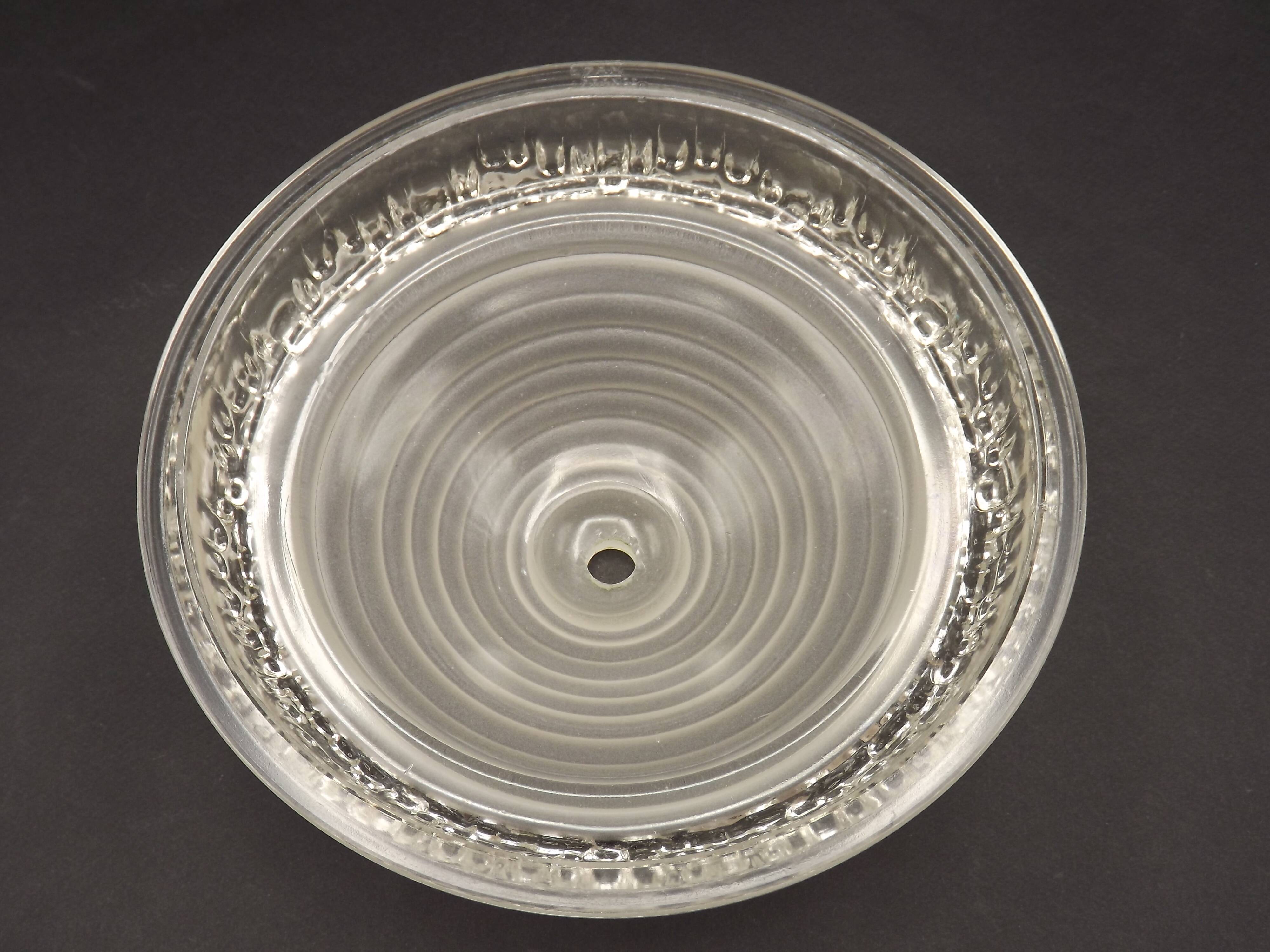 Signed EZAN France Frosted & Clear Glass Icicle Shades - Art Deco Lighting