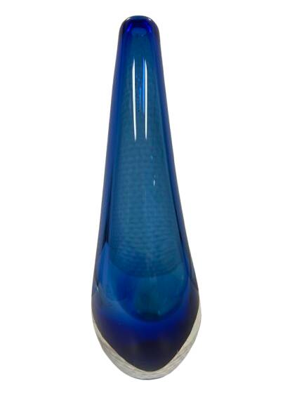 Blue glass vase