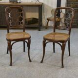 Pair of Art Nouveau bentwood chairs attributed to Koloman Moser for Jacob and Josef Kohn 1890/1910