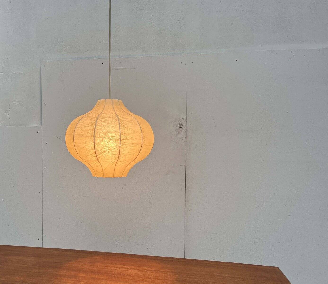 Modern mid-century Cocoon pendant lamp by Friedel Wauer for Goldkant Leuchten, 1960s.