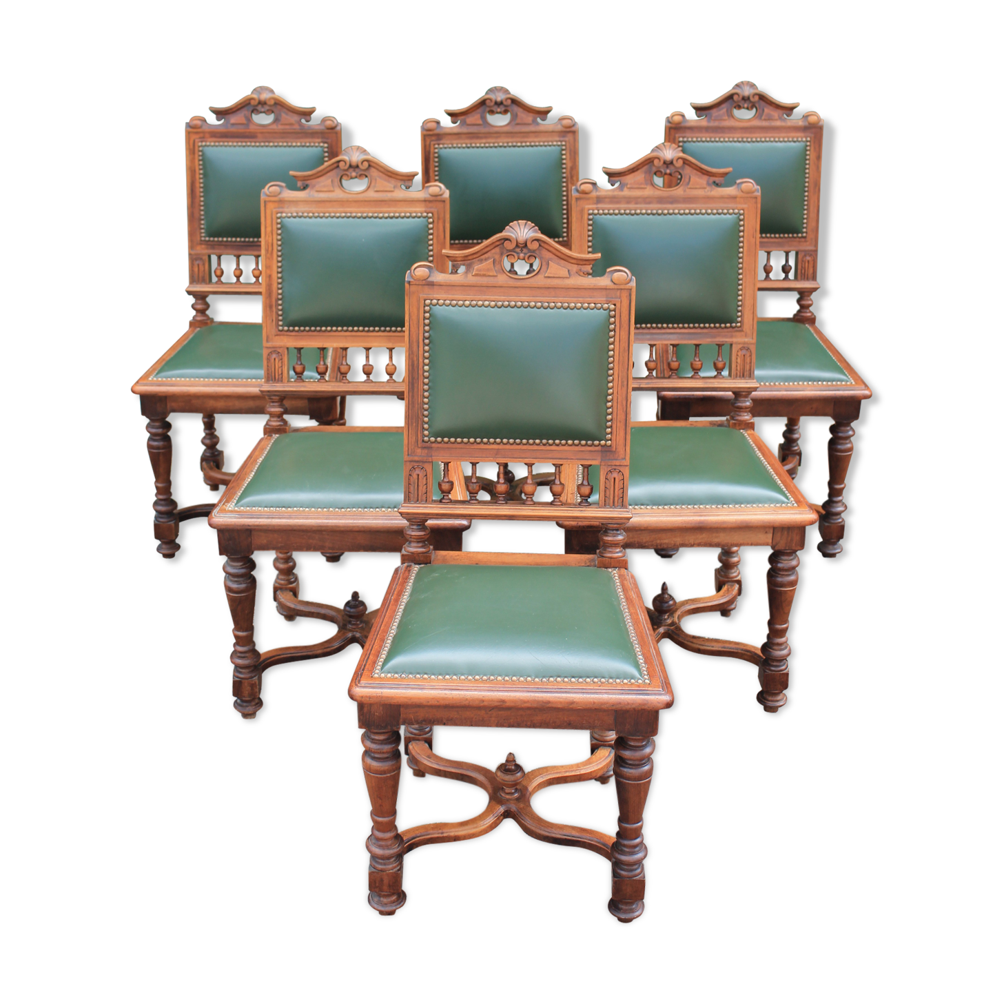 Set of 6 walnut chairs