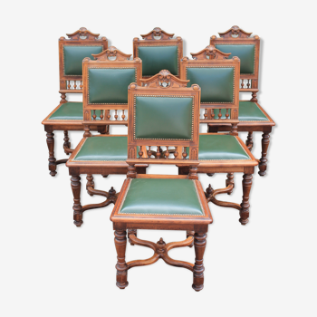 Set of 6 walnut chairs