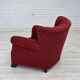 Fauteuil relax danois des années 1950, en laine rouge, bois de chêne.