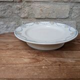 Ancienne assiette sur piédouche plat de service Longwy modèle Moselle