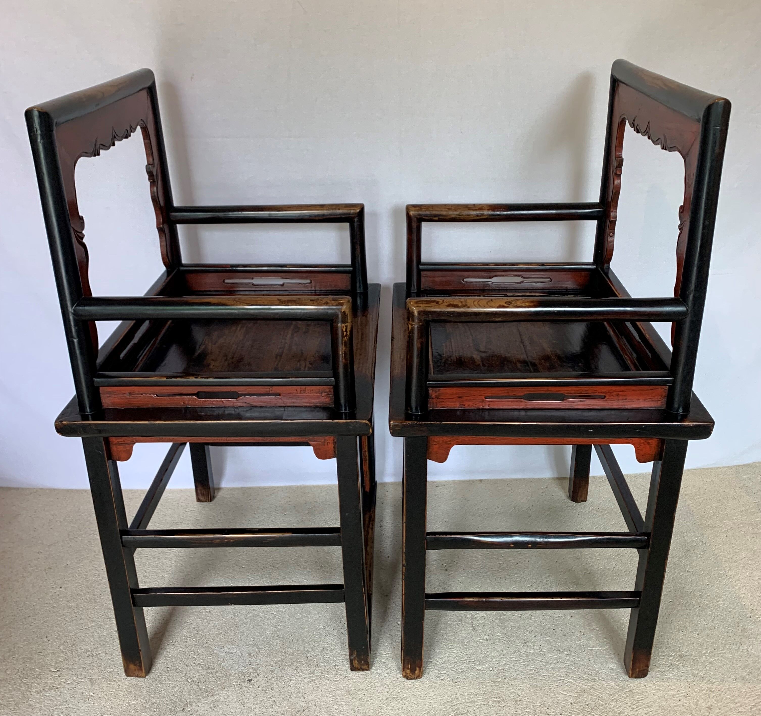 Pair of Chinese armchairs